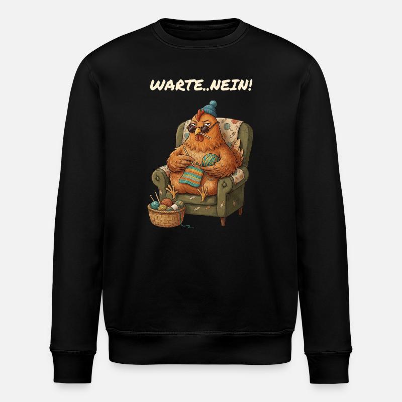 Lustiger Spruch Hühner Mama - Stanley/Stella Unisex Bio-Sweatshirt ROLLER - Schwarz