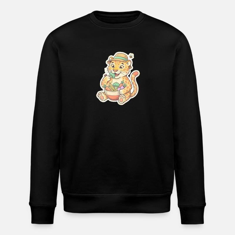 Leopard Kit with Vegetable Basket - Stanley/Stella ROLLER Unisex Organic Sweatshirt - black