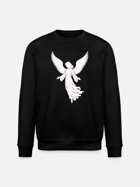 Angel silhouette with wings - Stanley/Stella ROLLER Unisex Organic Sweatshirt - black