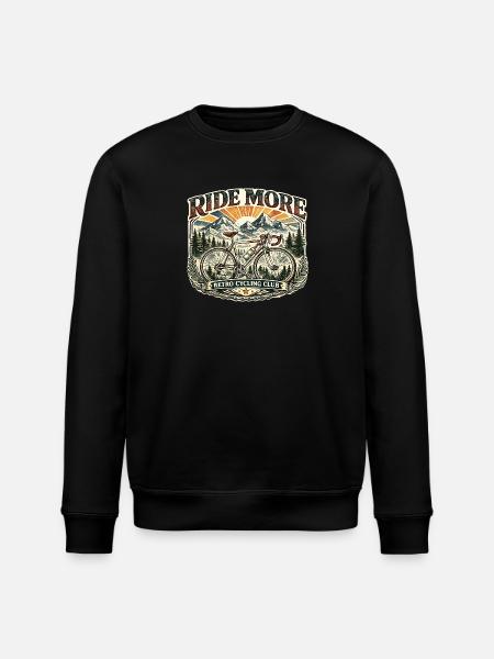 Ride More Club Retro Cycling - Stanley/Stella ROLLER Unisex Organic Sweatshirt - black