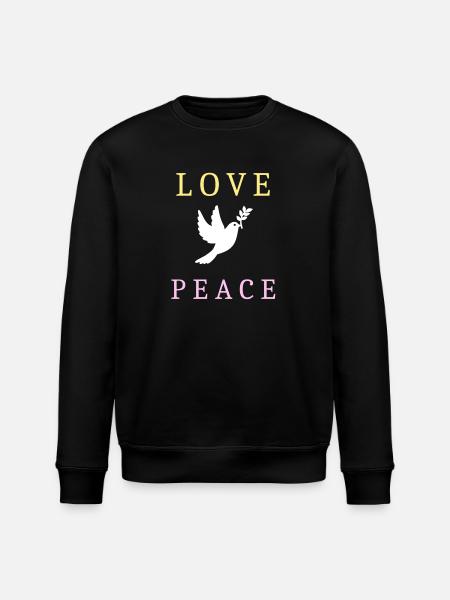 Love peace dove - Stanley/Stella Unisex Bio-Sweatshirt ROLLER - Schwarz