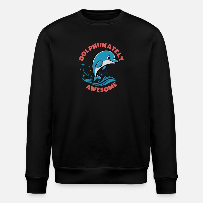 Niedlicher Delfin - Stanley/Stella Unisex Bio-Sweatshirt ROLLER - Schwarz