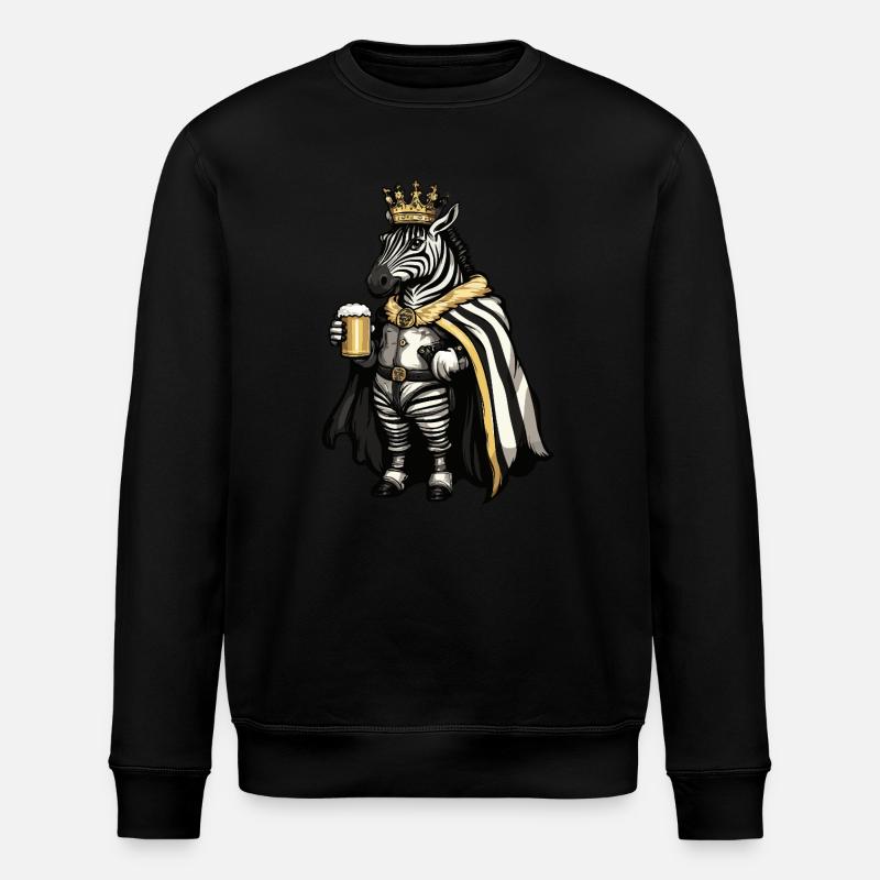 Zebra Beer Funny - Stanley/Stella ROLLER Unisex Organic Sweatshirt - black