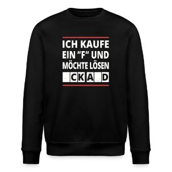 Antifaschistisches Statement Protest - Stanley/Stella Unisex Bio-Sweatshirt ROLLER - Schwarz - Vorne - Nik (191cm)