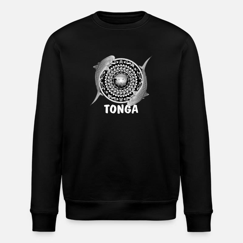 Tonga Tiger Shark - Stanley/Stella ROLLER Unisex Organic Sweatshirt - black