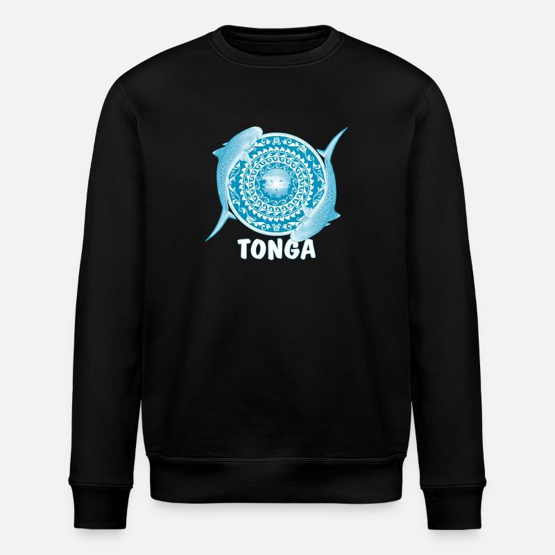 Tonga Tiger Shark - Stanley/Stella ROLLER Unisex Organic Sweatshirt - black