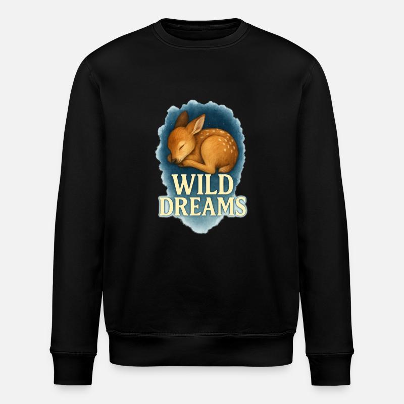 Wild Dreams – Schlafendes Rehkitz - Stanley/Stella Unisex Bio-Sweatshirt ROLLER - Schwarz
