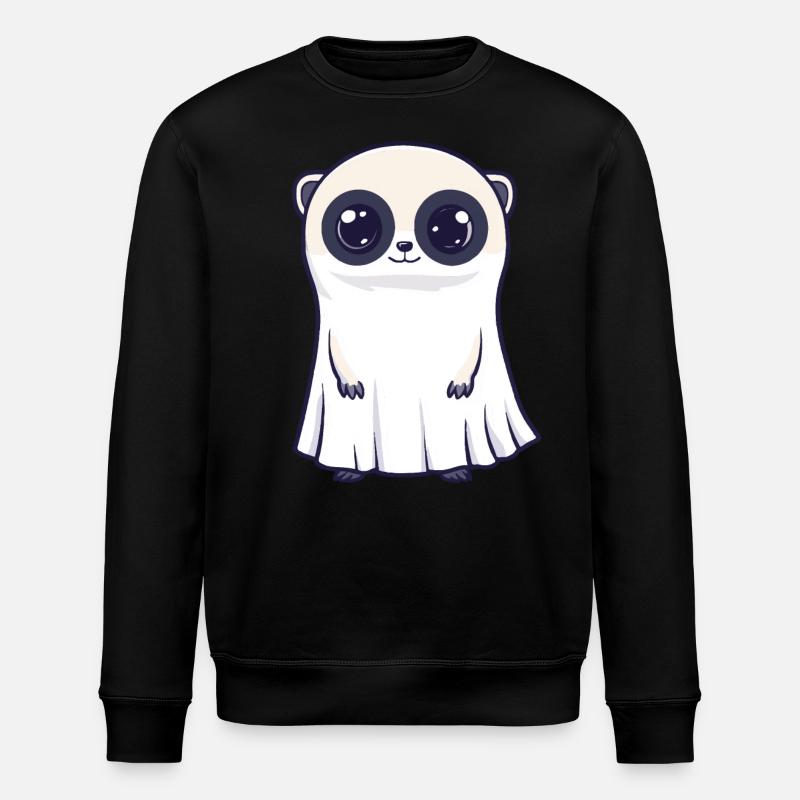 Meerkat Halloween Comic Ghost - Stanley/Stella ROLLER Unisex Organic Sweatshirt - black