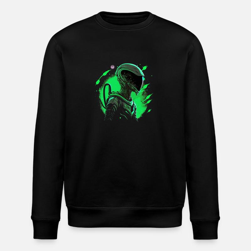 Weltraum-Alien - Stanley/Stella Unisex Bio-Sweatshirt ROLLER - Schwarz