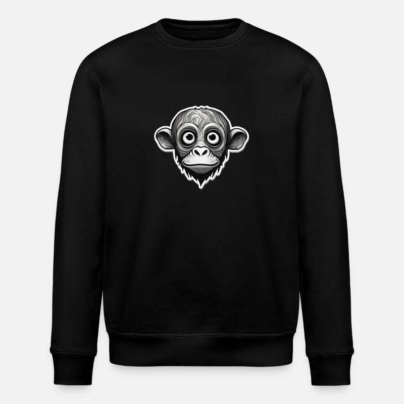 Monkey - Stanley/Stella ROLLER Unisex Organic Sweatshirt - black