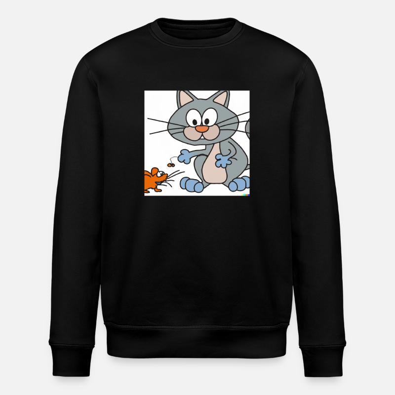 Katze und Maus - Stanley/Stella Unisex Bio-Sweatshirt ROLLER - Schwarz
