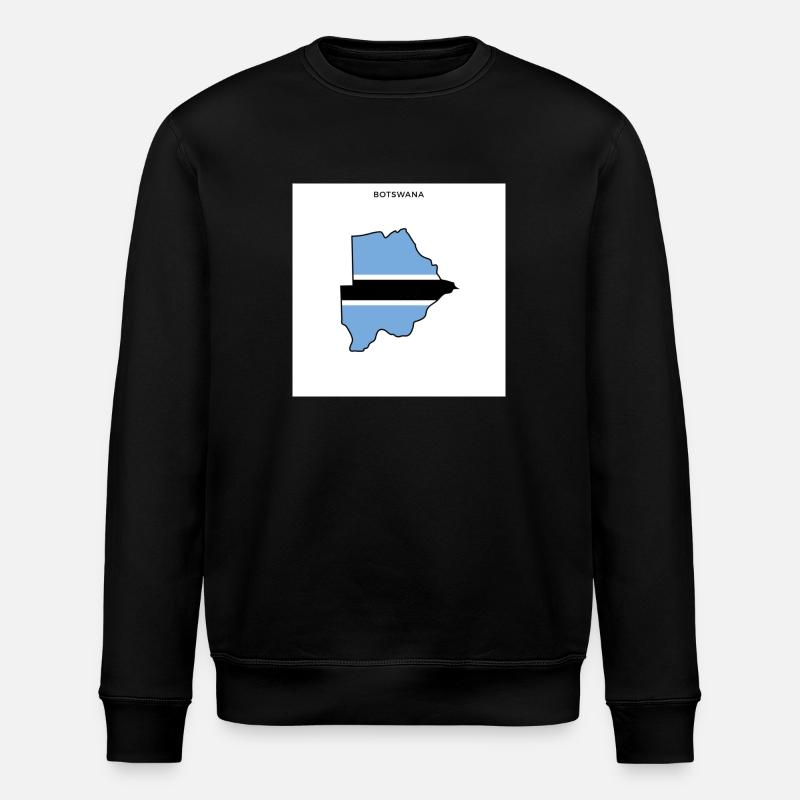 Botswana (Botsuana) Flagge, Map - Stanley/Stella Unisex Bio-Sweatshirt ROLLER - Schwarz