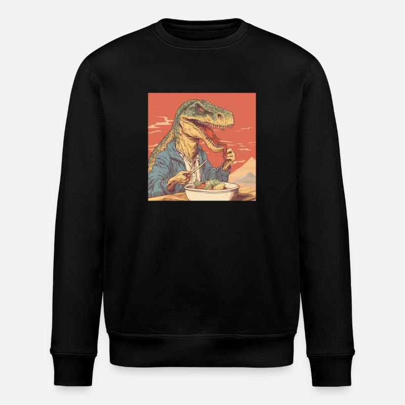 T-Rex mangeant des ramen - Sweat bio ROLLER Stanley/Stella Unisexe - noir