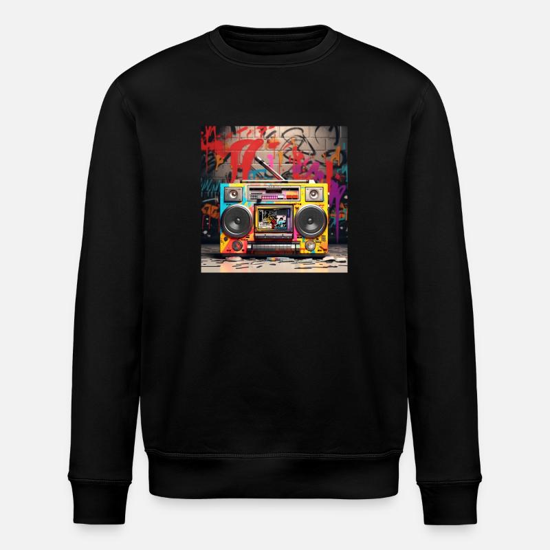 Old Radio 90s Stlye - Stanley/Stella Unisex Bio-Sweatshirt ROLLER - Schwarz