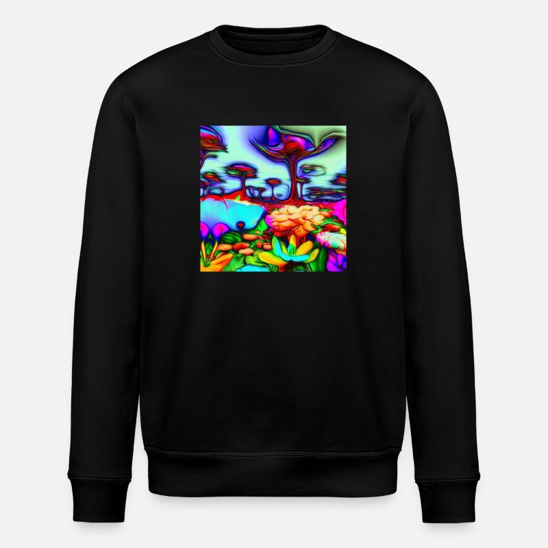 A psychedelic Garden - Stanley/Stella Unisex Bio-Sweatshirt ROLLER - Schwarz