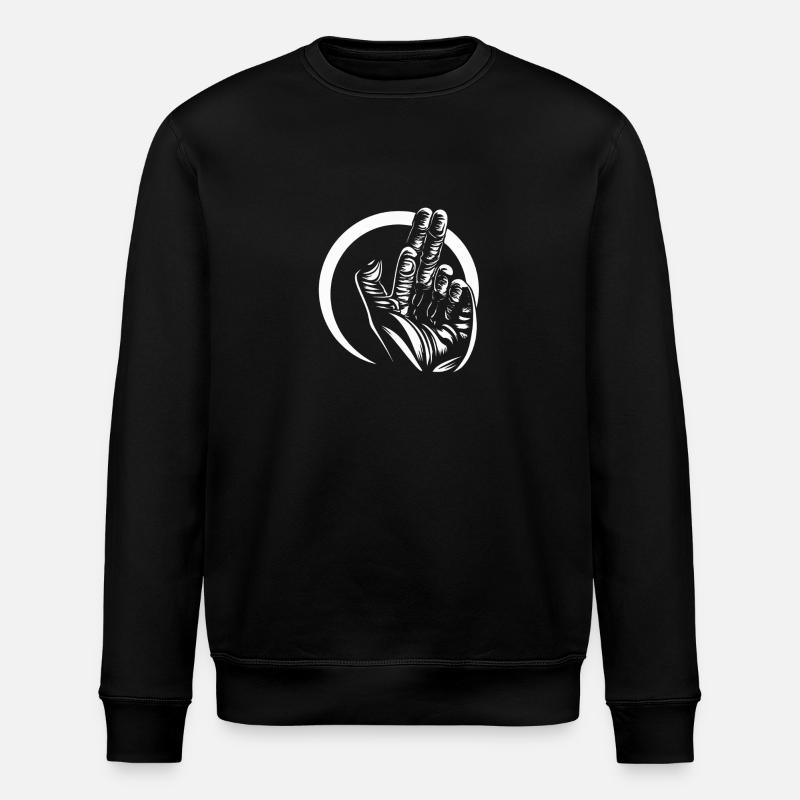 Finger-gun - Stanley/Stella Unisex Bio-Sweatshirt ROLLER - Schwarz