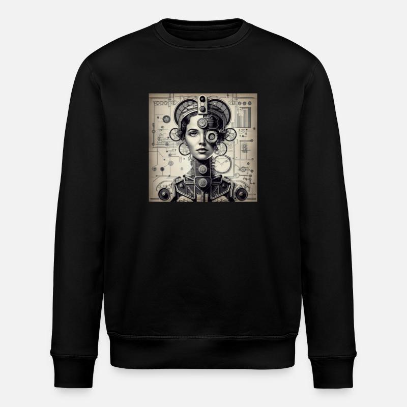 Briefmarke7 - Stanley/Stella Unisex Bio-Sweatshirt ROLLER - Schwarz