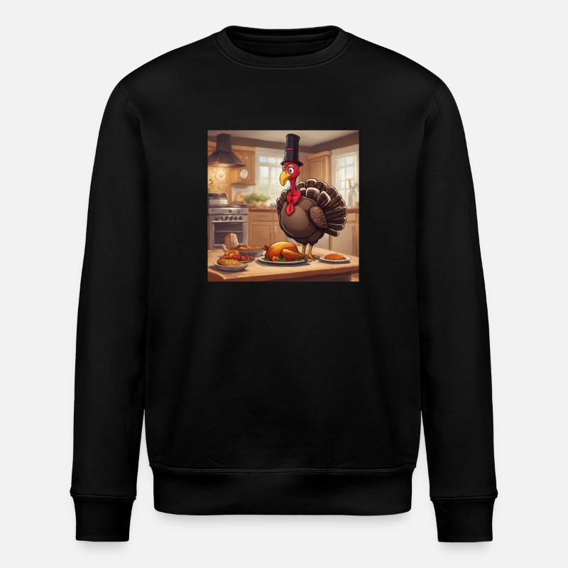 Dinde dans la cuisine - Sweat bio ROLLER Stanley/Stella Unisexe - noir