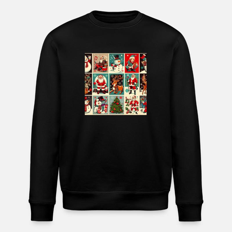 Weihnachtlicher Rahmen - Stanley/Stella Unisex Bio-Sweatshirt ROLLER - Schwarz