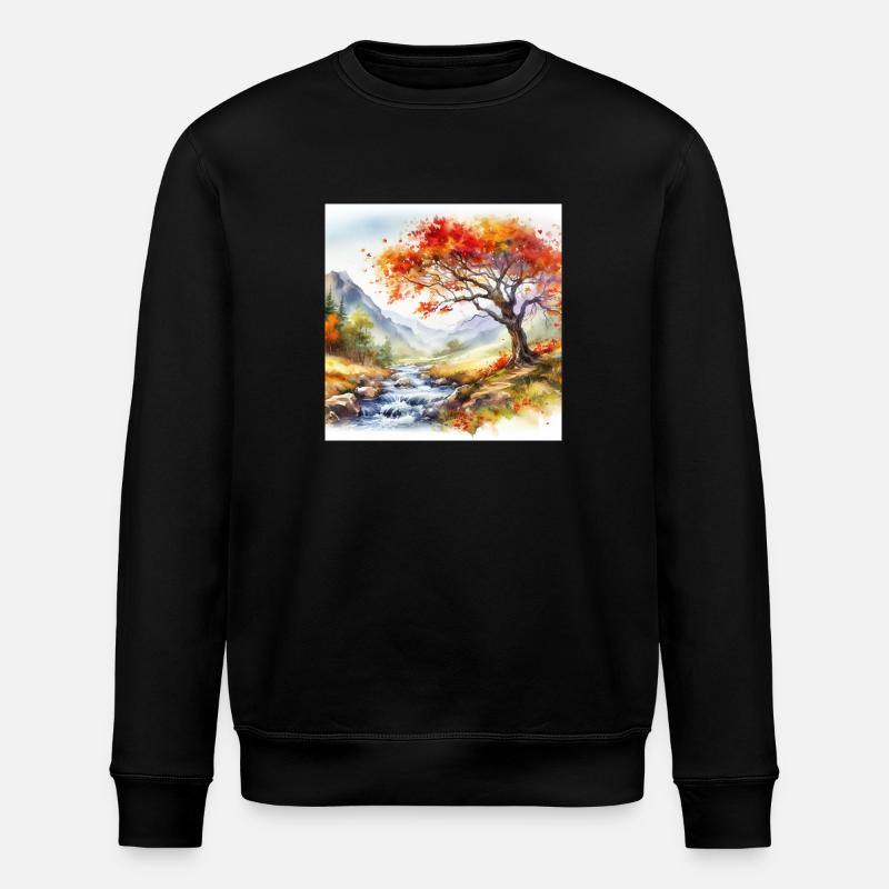Aquarellmalerei - Stanley/Stella Unisex Bio-Sweatshirt ROLLER - Schwarz