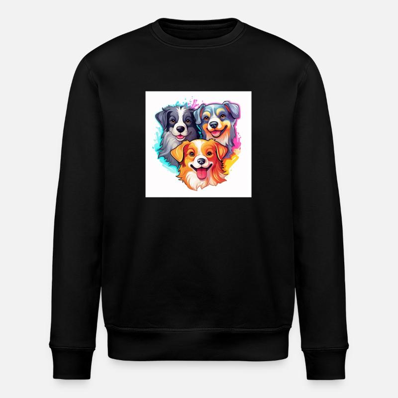 Trois petits chiens - Sweat bio ROLLER Stanley/Stella Unisexe - noir