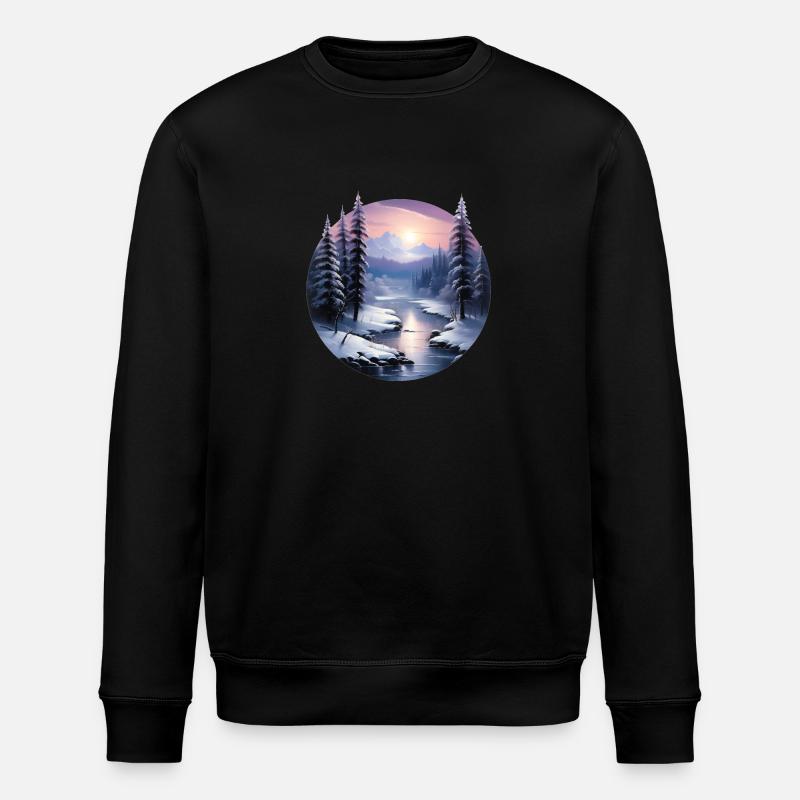 Winterzauberlandschaft - Stanley/Stella Unisex Bio-Sweatshirt ROLLER - Schwarz
