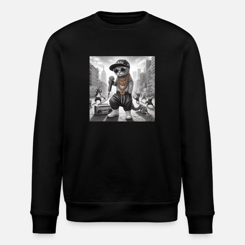 MC Meow - Stanley/Stella Unisex Bio-Sweatshirt ROLLER - Schwarz