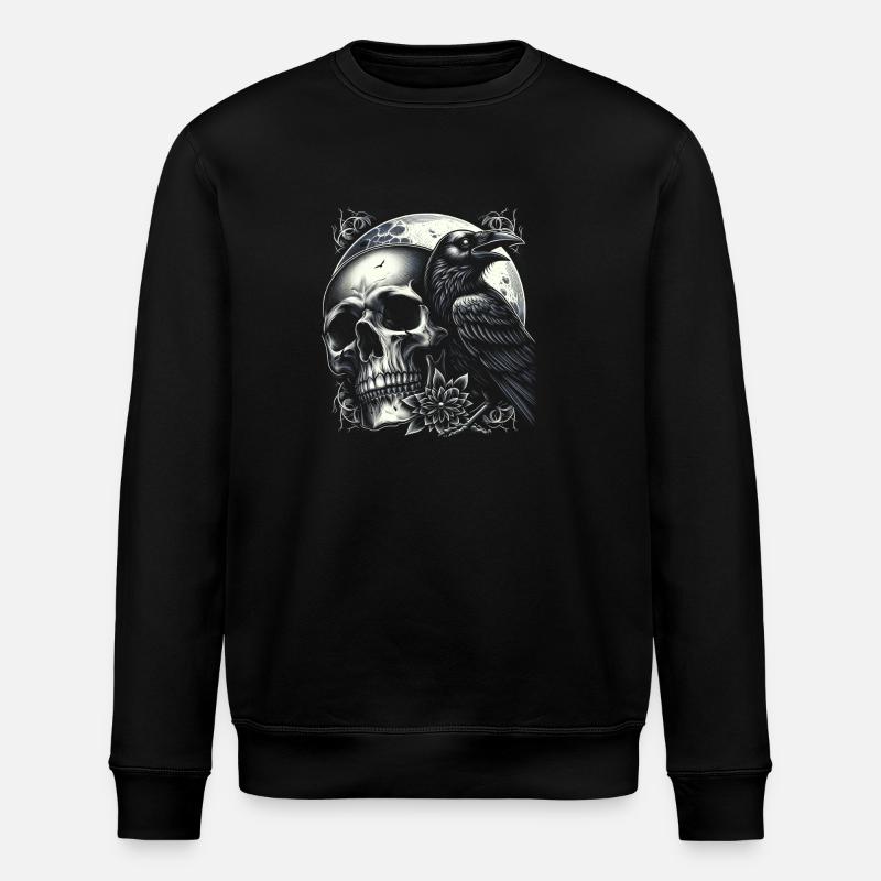 Lunar Raven's Vigil - Stanley/Stella ROLLER Unisex Organic Sweatshirt - black