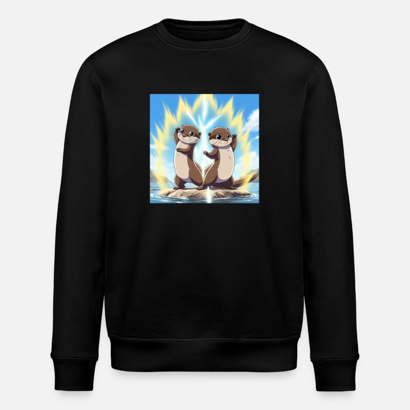 cute Otter - Stanley/Stella Unisex Bio-Sweatshirt ROLLER - Schwarz
