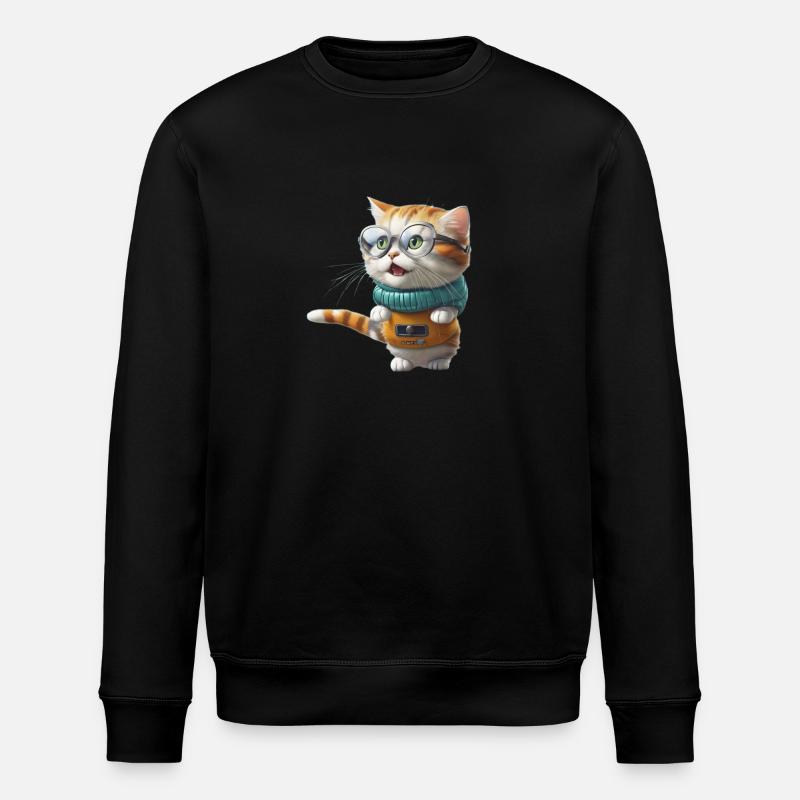 Katze - Stanley/Stella Unisex Bio-Sweatshirt ROLLER - Schwarz