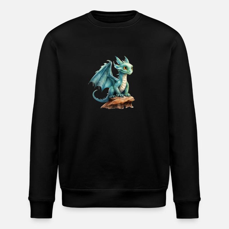 Wasserfarben Drache - Stanley/Stella Unisex Bio-Sweatshirt ROLLER - Schwarz