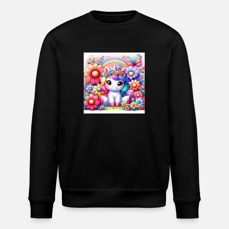 Licorne de dessin animé - Sweat bio ROLLER Stanley/Stella Unisexe - noir