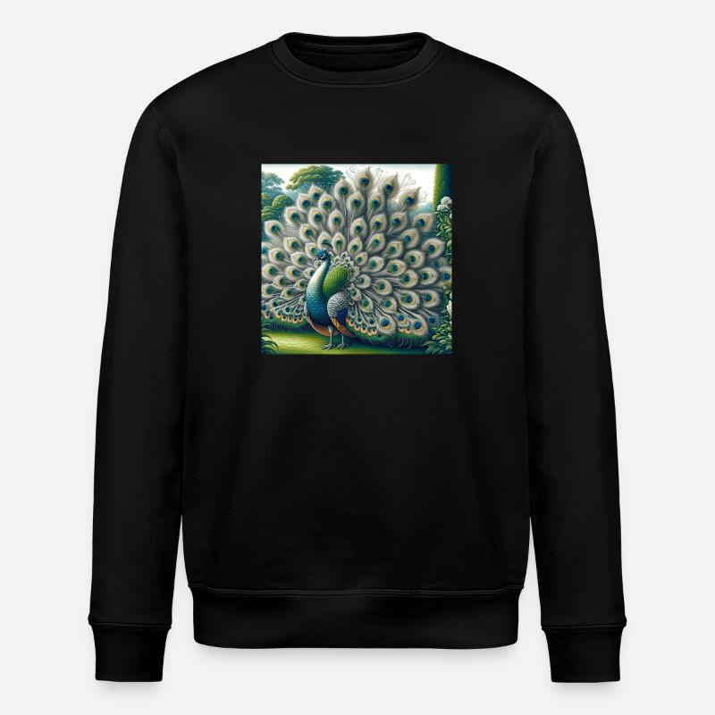 Peacock - Stanley/Stella ROLLER Unisex Organic Sweatshirt - black