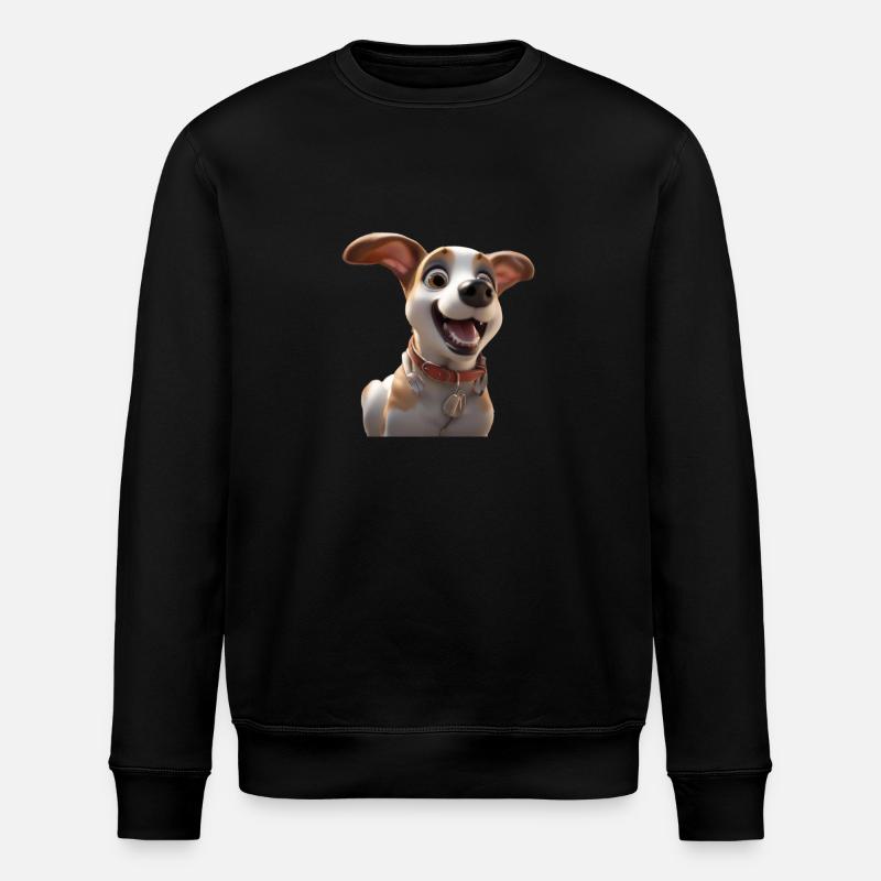 Glücklicher Hund - Stanley/Stella Unisex Bio-Sweatshirt ROLLER - Schwarz