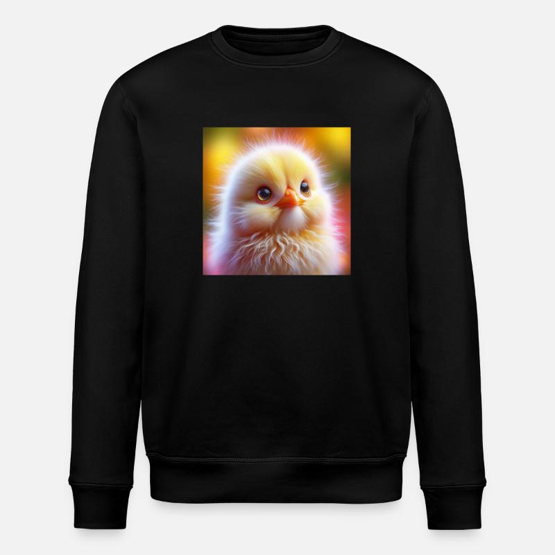 Poussin 3D Hyperréalisme Jaune Moelleux - Sweat bio ROLLER Stanley/Stella Unisexe - noir
