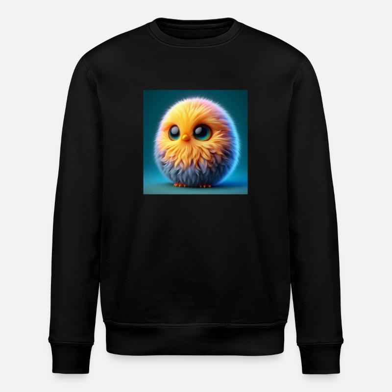 Küken Vogel in 3D Hyperrealismus - Stanley/Stella Unisex Bio-Sweatshirt ROLLER - Schwarz