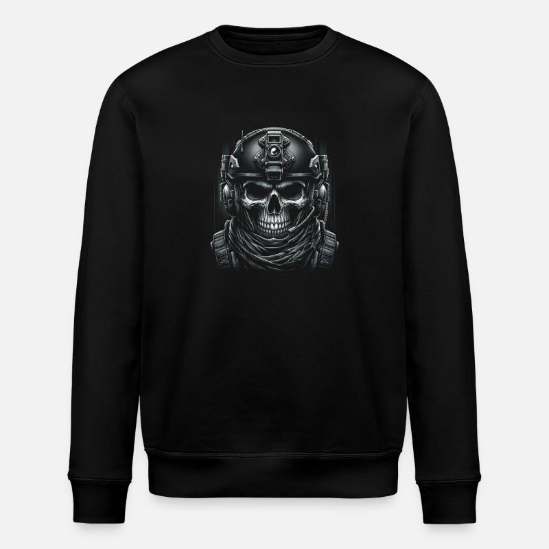 Tactical Skull Commando - Stanley/Stella ROLLER Unisex Organic Sweatshirt - black