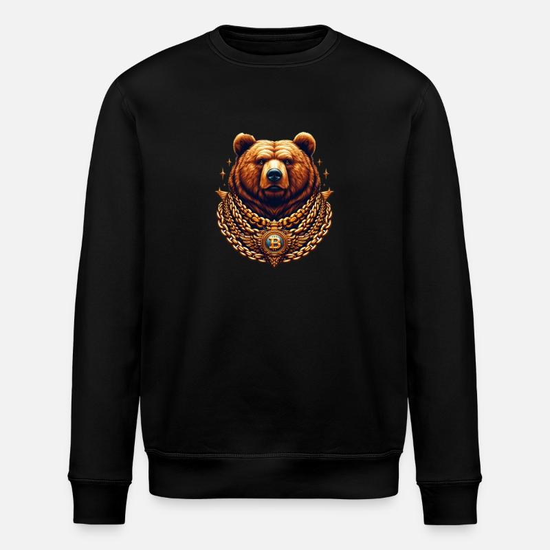 Bitcoin Bär - Stanley/Stella Unisex Bio-Sweatshirt ROLLER - Schwarz