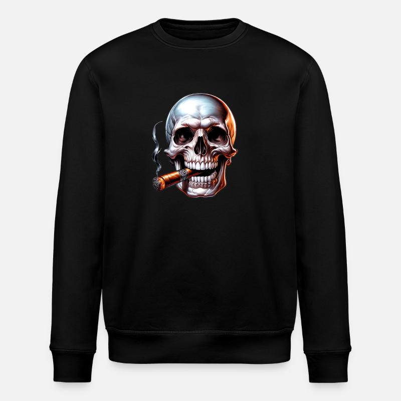 Skull1 transp - Stanley/Stella ROLLER Unisex Organic Sweatshirt - black