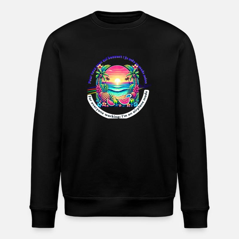 Urlaub ohne WLAN - Stanley/Stella Unisex Bio-Sweatshirt ROLLER - Schwarz