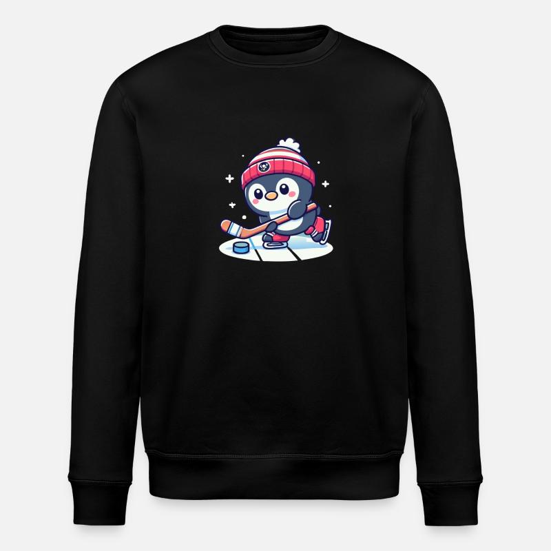 Pinguin Eishockey - Stanley/Stella Unisex Bio-Sweatshirt ROLLER - Schwarz