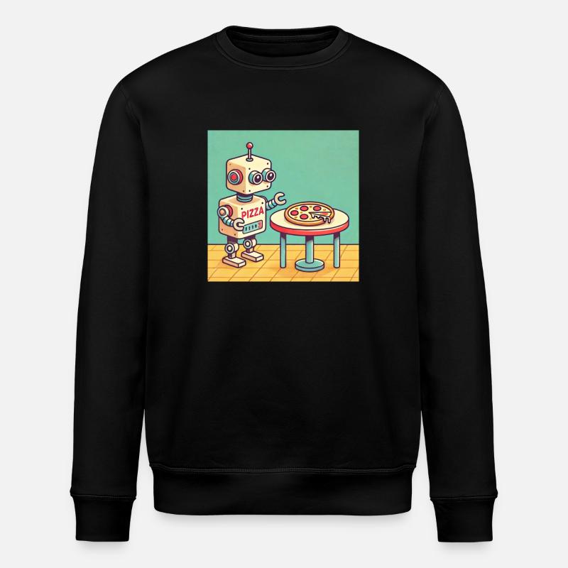 Pizza Bot - Stanley/Stella ROLLER Unisex Organic Sweatshirt - black