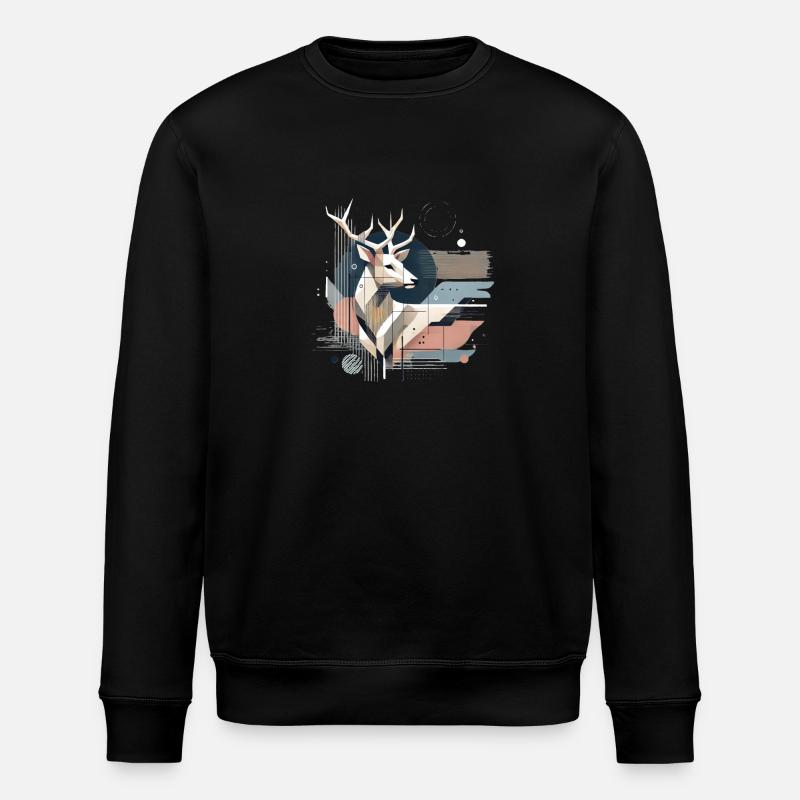 Modern Hirsch Design #3 - Stanley/Stella Unisex Bio-Sweatshirt ROLLER - Schwarz