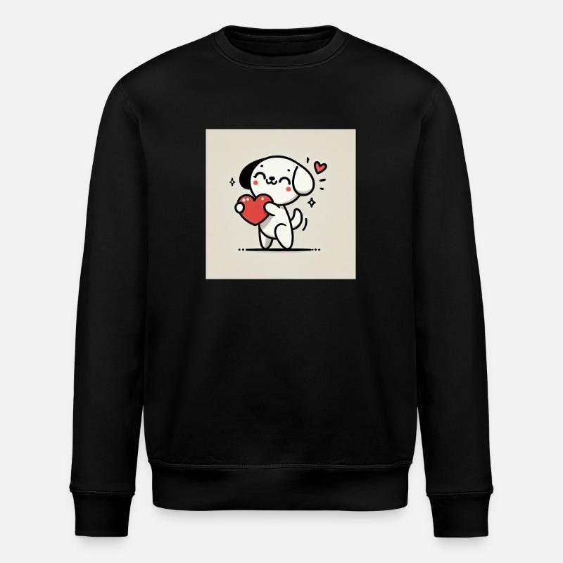 Herz Bringer Hündchen - Stanley/Stella Unisex Bio-Sweatshirt ROLLER - Schwarz