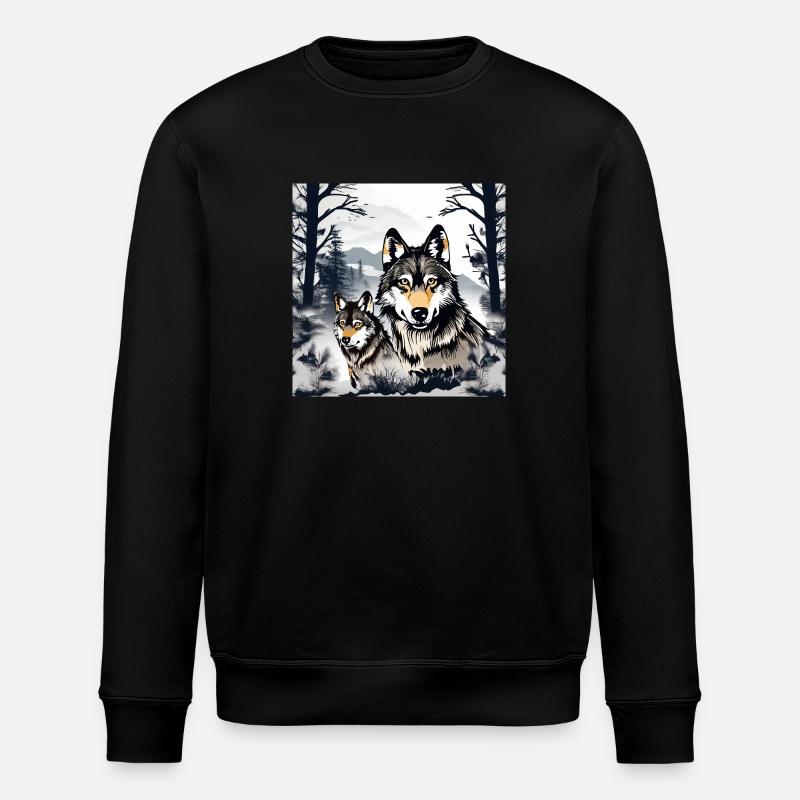 Wolf 1 - Stanley/Stella ROLLER Unisex Organic Sweatshirt - black