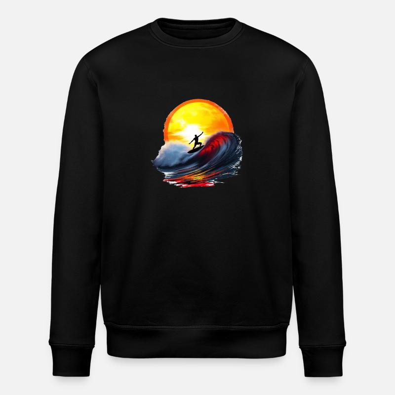 Surf until sunset - Stanley/Stella ROLLER Unisex Organic Sweatshirt - black