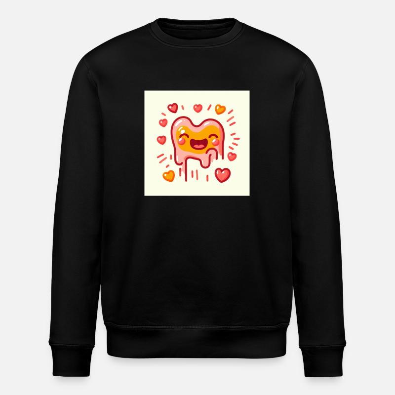 Splashed Icy Heart - Stanley/Stella ROLLER Unisex Organic Sweatshirt - black