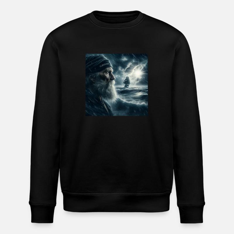An old sailor - Stanley/Stella ROLLER Unisex Organic Sweatshirt - black