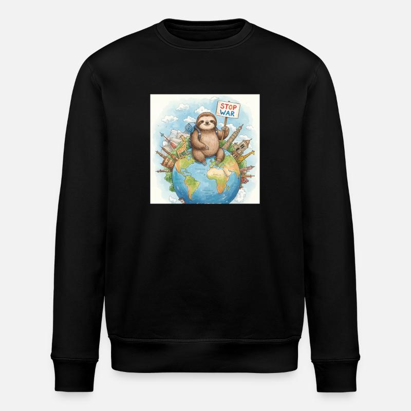 Sloth Wanderer Stop War - Sweat bio ROLLER Stanley/Stella Unisexe - noir
