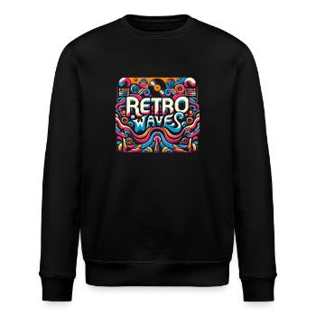 Retro-Wellen-Ästhetik - Stanley/Stella Unisex Bio-Sweatshirt ROLLER - Schwarz - Vorne - Nik (191cm)